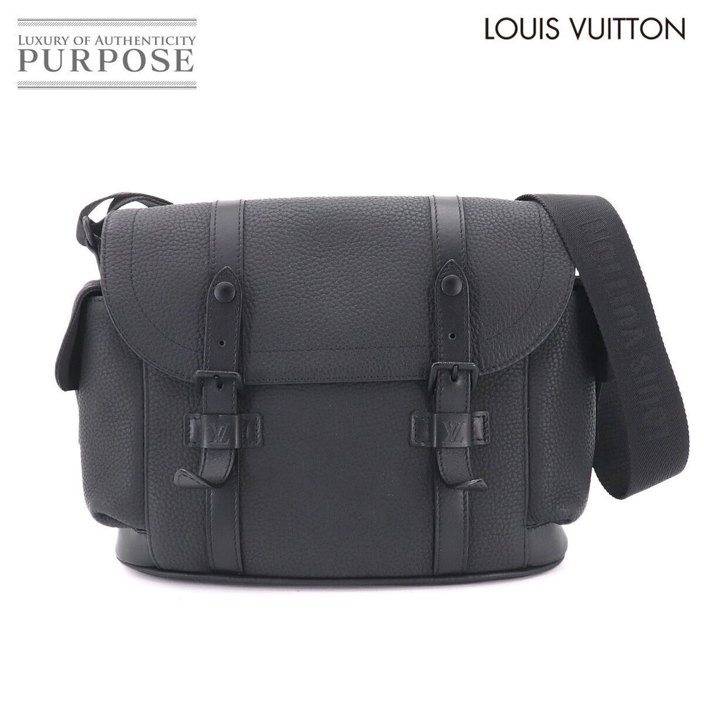 Louis Vuitton Christopher Messenger Taurillon Leather Backpack Noir Black